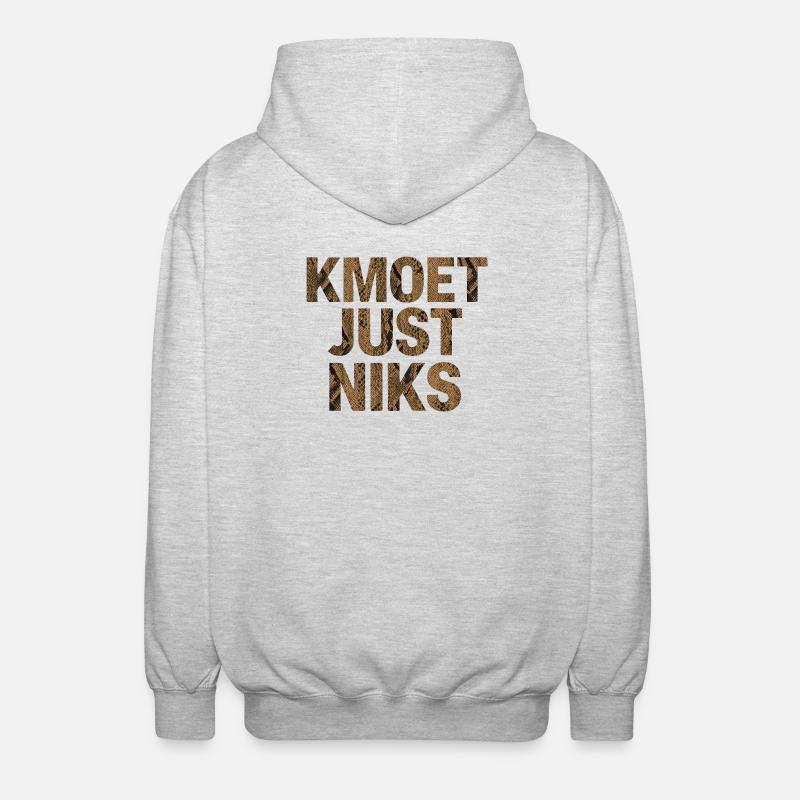 Kamoet just nothing, Antwerp dialect Shirts - Unisex Hooded Jacket - light heather grey