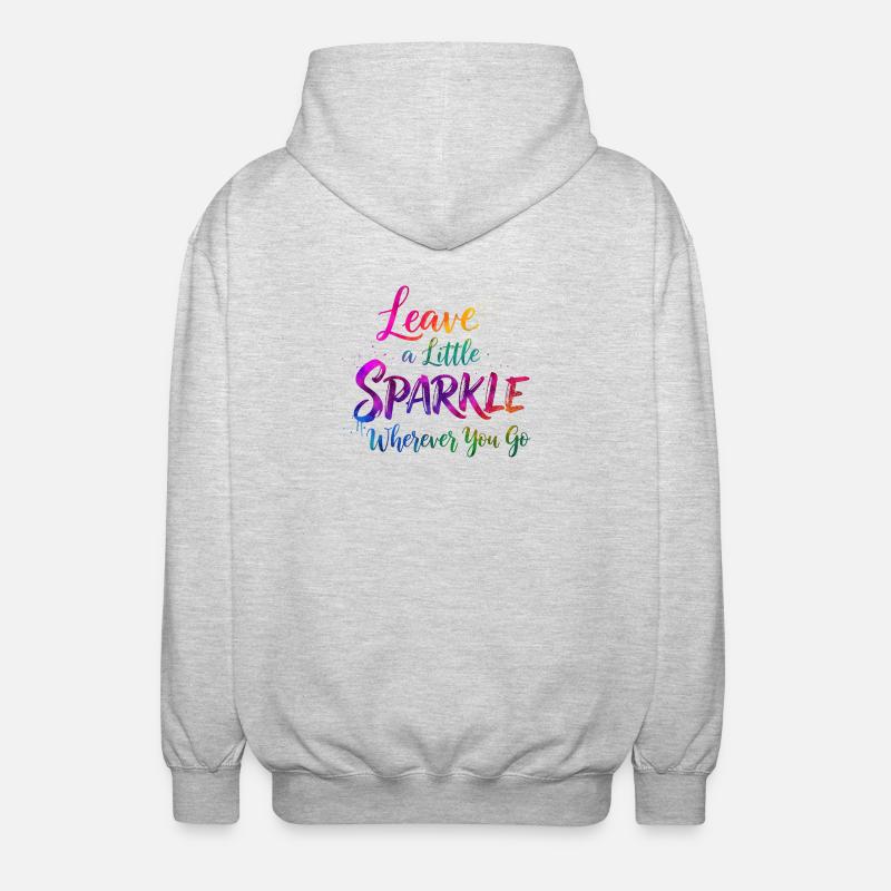 Rainbow Glitter Citation Inspirante Design - Veste à capuche unisexe - gris clair chiné