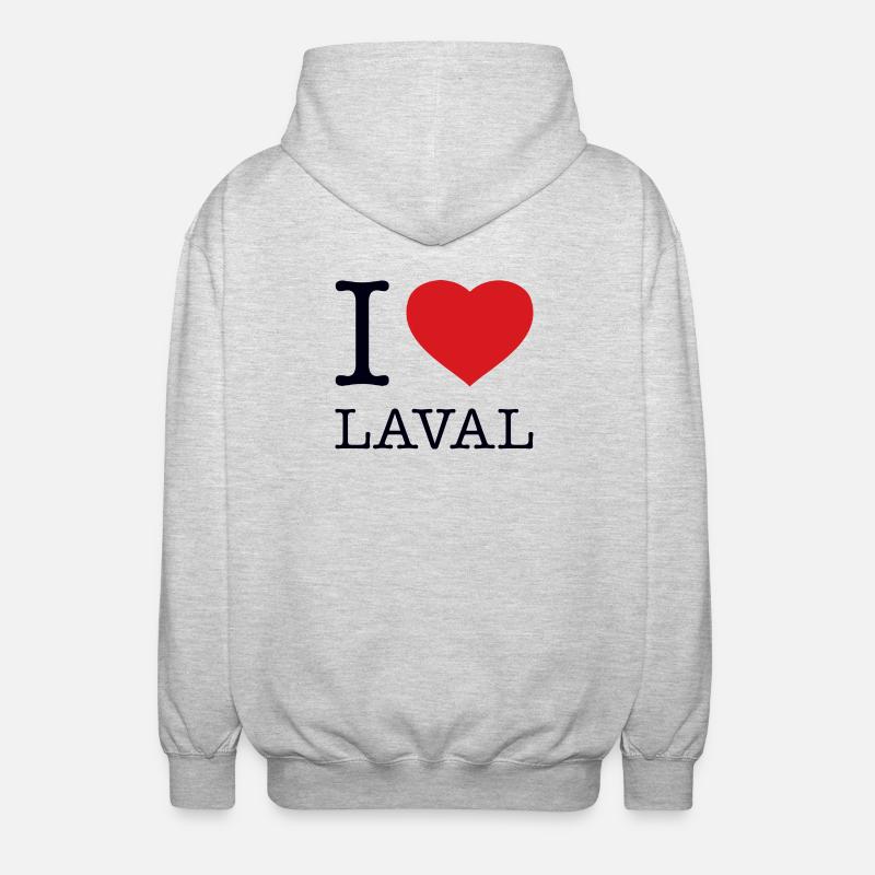I love Laval - Unisex Hooded Jacket - light heather grey