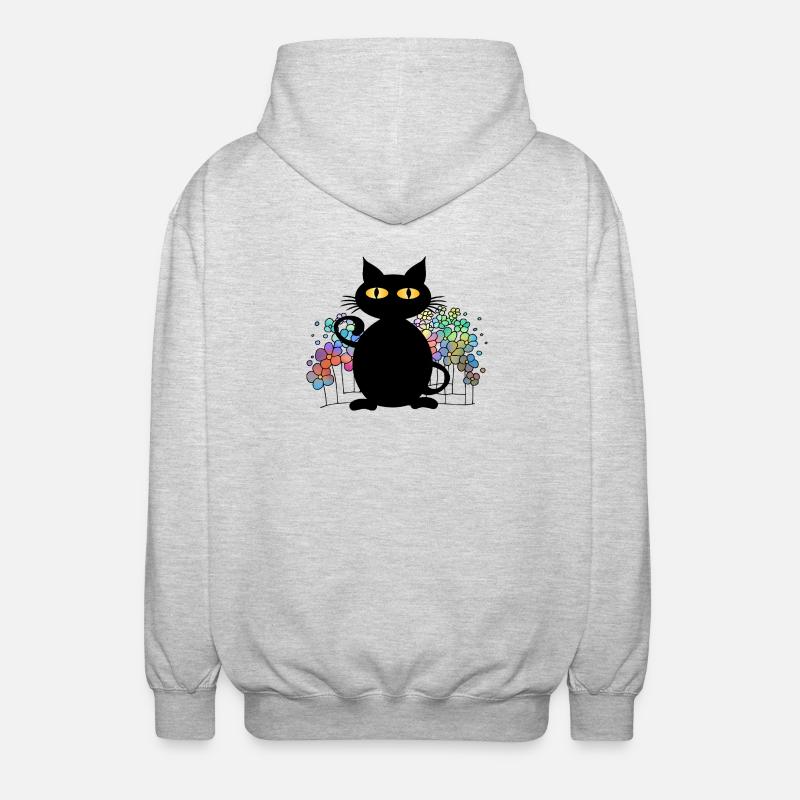 chat - Veste à capuche unisexe - gris clair chiné
