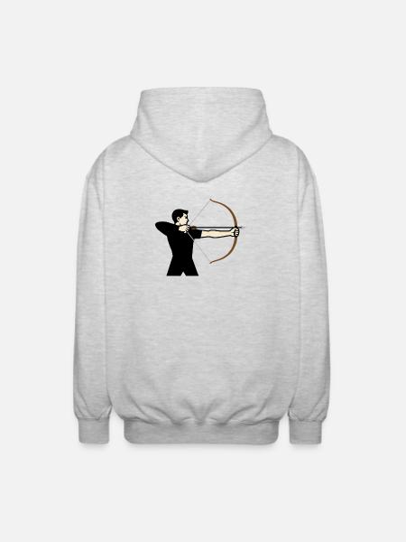 Determined Archer - Unisex Hooded Jacket - light heather grey