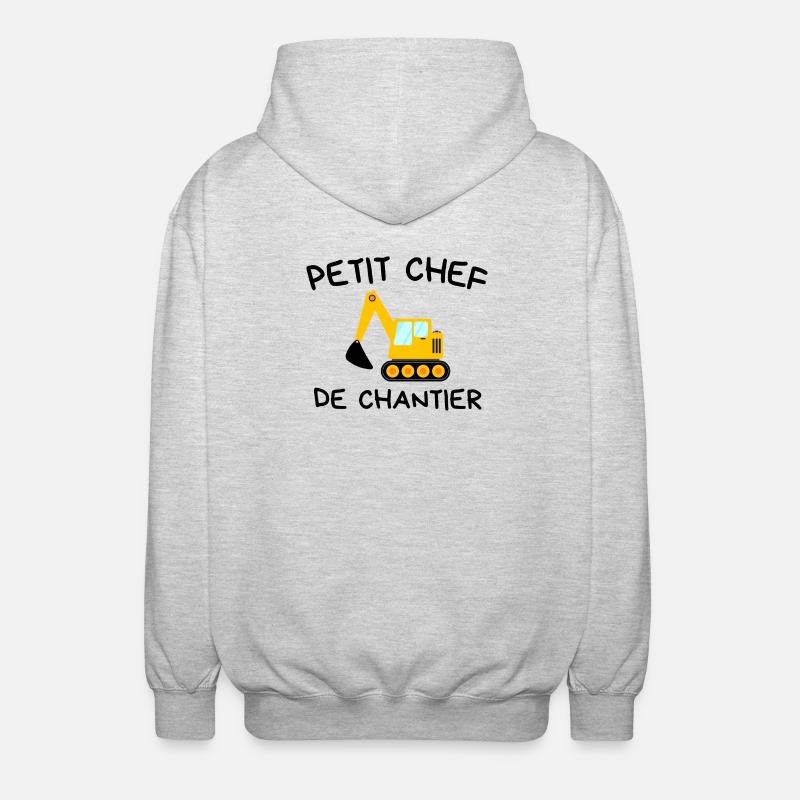 Small Construction Manager Construction Excavator - Veste à capuche unisexe - gris clair chiné