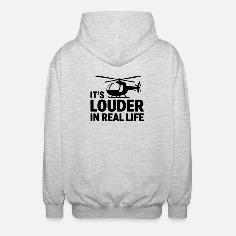 Pilote d’hélicoptère : drôle de déclaration - Veste à capuche unisexe - gris clair chiné