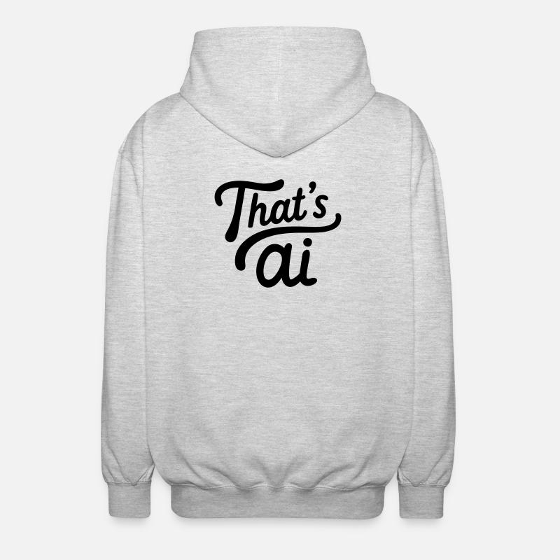 "That's AI" Handwritten Typography - Unisex Hooded Jacket - light heather grey