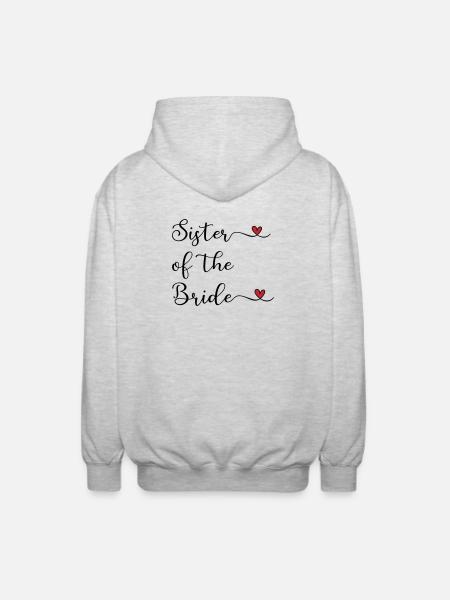 Schwester der Braut - Unisex Kapuzenjacke - Hellgrau meliert