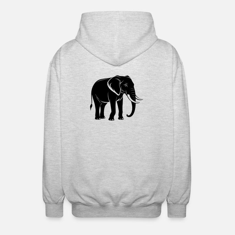 Éléphant - Veste à capuche unisexe - gris clair chiné
