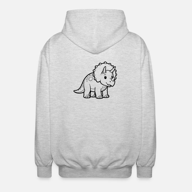 Bébé Tricératops - Veste à capuche unisexe - gris clair chiné