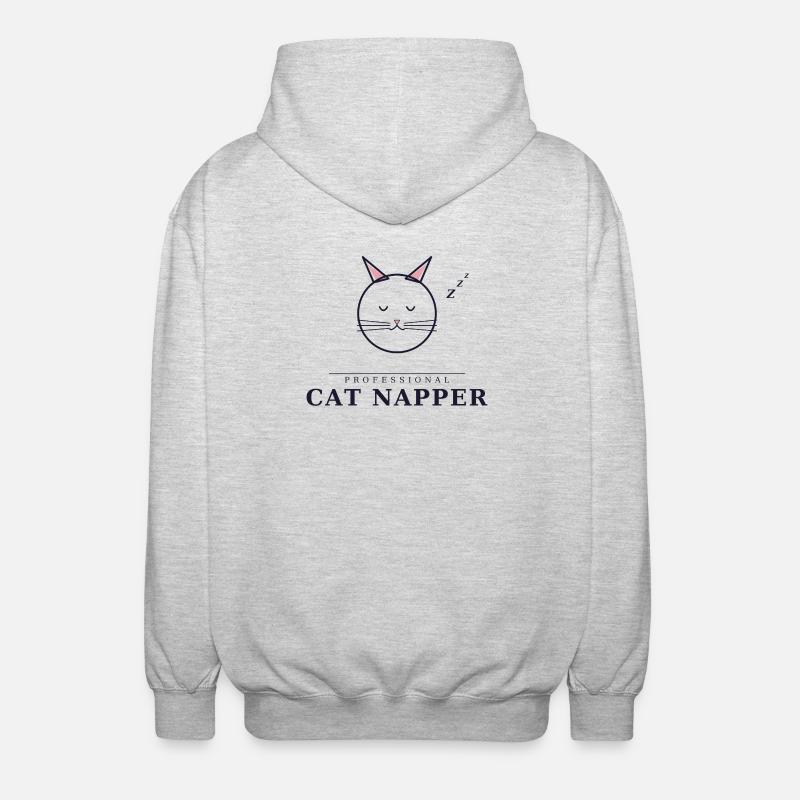 professional cat napper - Unisex Kapuzenjacke - Hellgrau meliert
