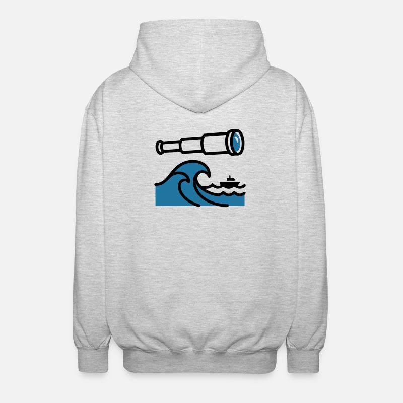 Telescope Waves Ocean Explorer - Unisex Hooded Jacket - light heather grey