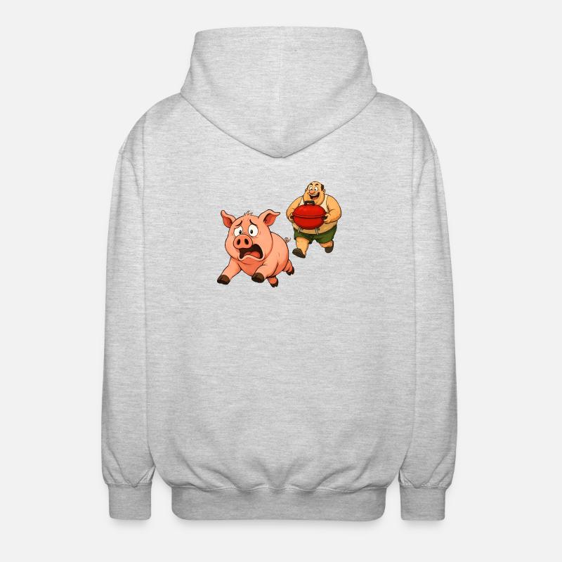 Conception de gril amusante - Veste à capuche unisexe - gris clair chiné