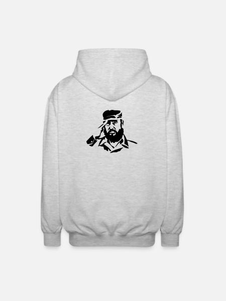 Fidel Alejandro Castro Ruz - Unisex Hooded Jacket - light heather grey