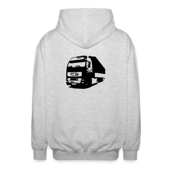 truck - Unisex Kapuzenjacke - Hellgrau meliert - Hinten - AI Model Male 185 light (185cm)
