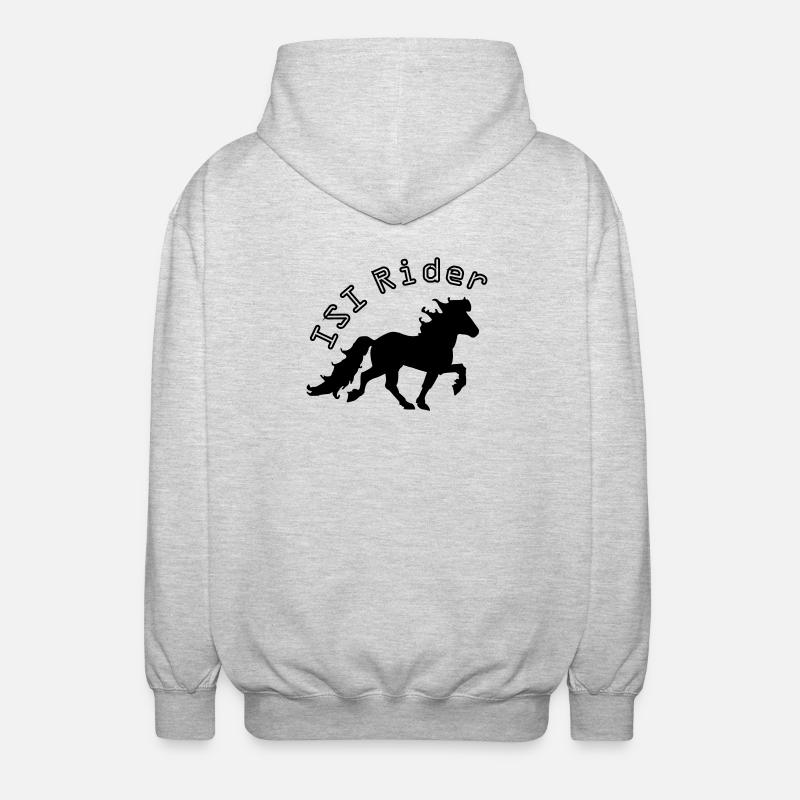 Cheval islandais cool, cavalier ISI - Veste à capuche unisexe - gris clair chiné