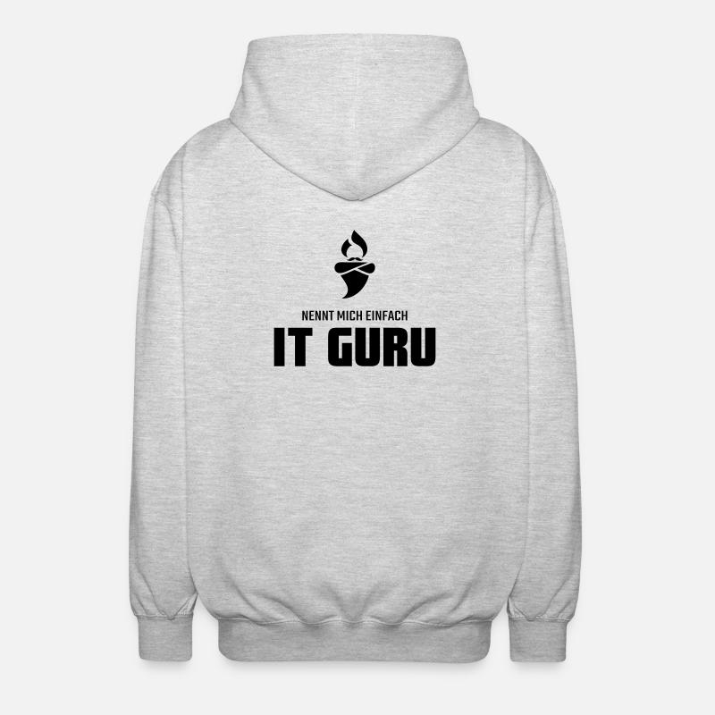 Nennt mich einfach IT Guru - Unisex Kapuzenjacke - Hellgrau meliert