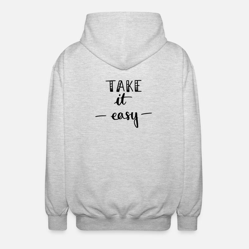 Take it easy - Unisex Hooded Jacket - light heather grey