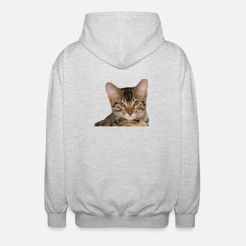 J’aime mon chat guépard - Veste à capuche unisexe - gris clair chiné