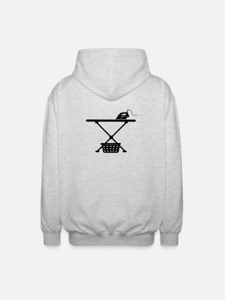 Iron srichplak and laundry basket - Unisex Hooded Jacket - light heather grey
