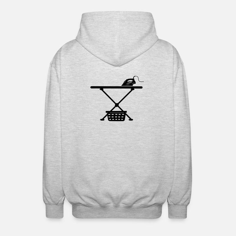 Eisen Srichplak und Wäschekorb - Unisex Kapuzenjacke - Hellgrau meliert