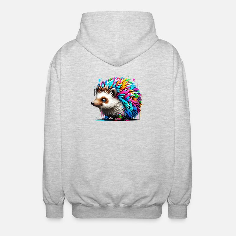 Igel - Unisex Kapuzenjacke - Hellgrau meliert