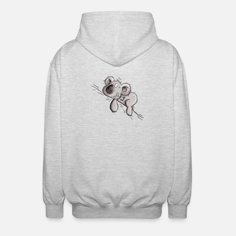 Drolliger Koala Bär - Unisex Kapuzenjacke - Hellgrau meliert