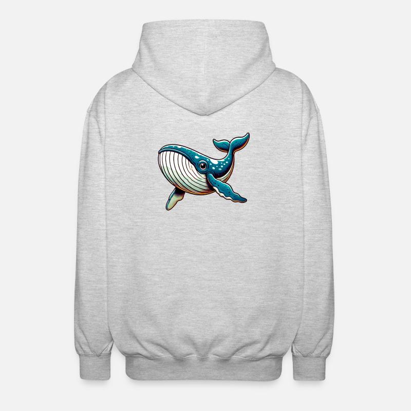 Balena - Felpa unisex con cappuccio - grigio chiaro melange
