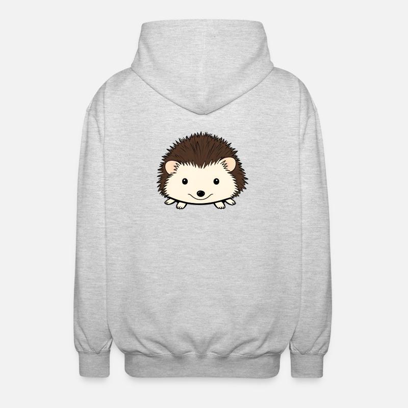 Hérisson mignon avec un visage amical - Veste à capuche unisexe - gris clair chiné