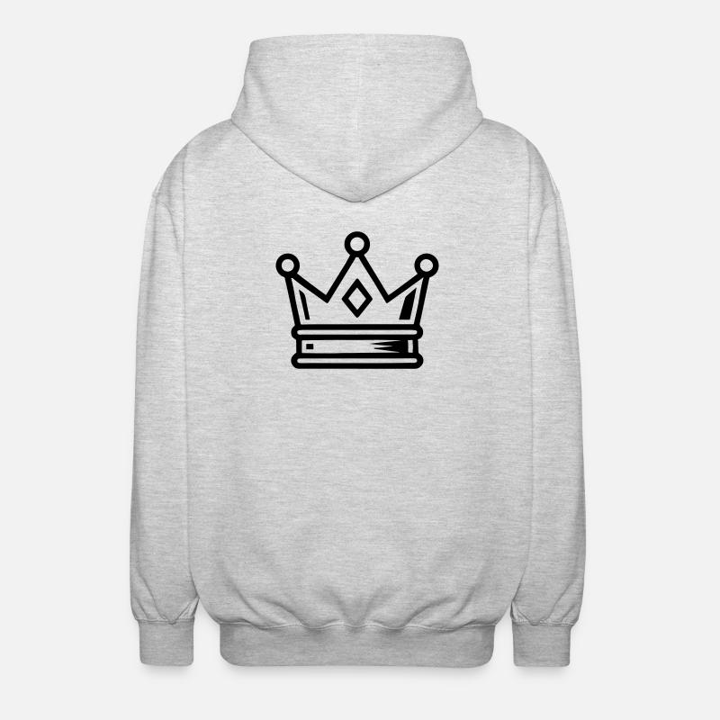 Krone Symbol Icon - Unisex Kapuzenjacke - Hellgrau meliert