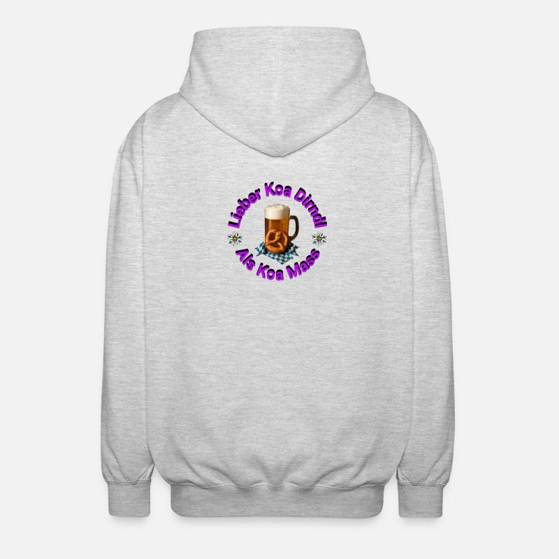 Better Koa Dirndl than Koa Mass - Unisex Hooded Jacket - light heather grey