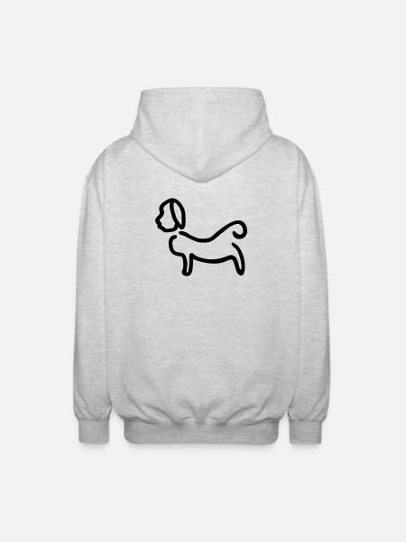 Hund_Silhouette - Veste à capuche unisexe - gris clair chiné