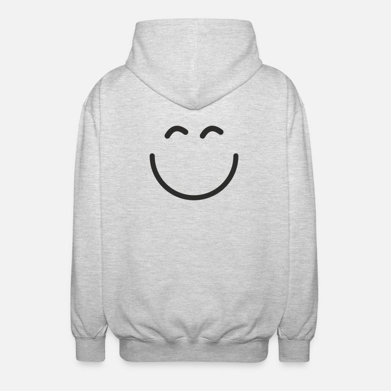Smiley. Minimal. Positiv. - Unisex Kapuzenjacke - Hellgrau meliert