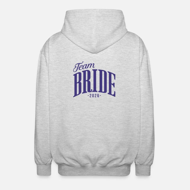 Team Bride Bachelorette Party 2026 - Unisex Hooded Jacket - light heather grey