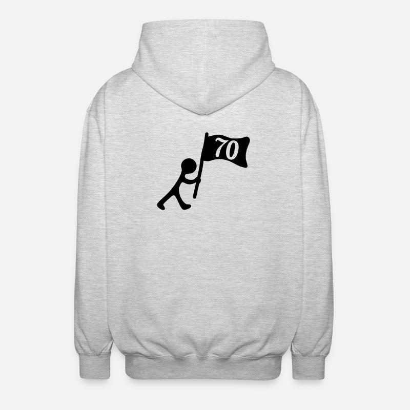 anniversaire 70 ans - Veste à capuche unisexe - gris clair chiné