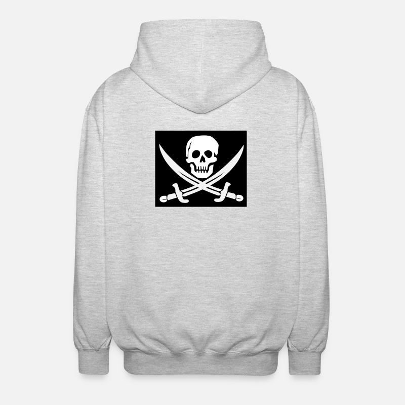 Crâne et épées Pirate Emblem - Veste à capuche unisexe - gris clair chiné