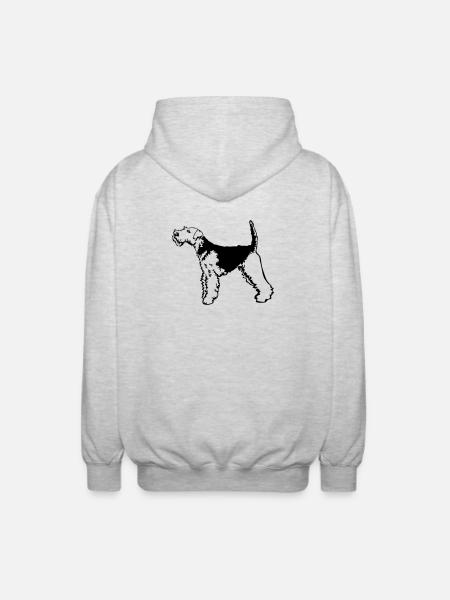 Welsh Terrier - Veste à capuche unisexe - gris clair chiné