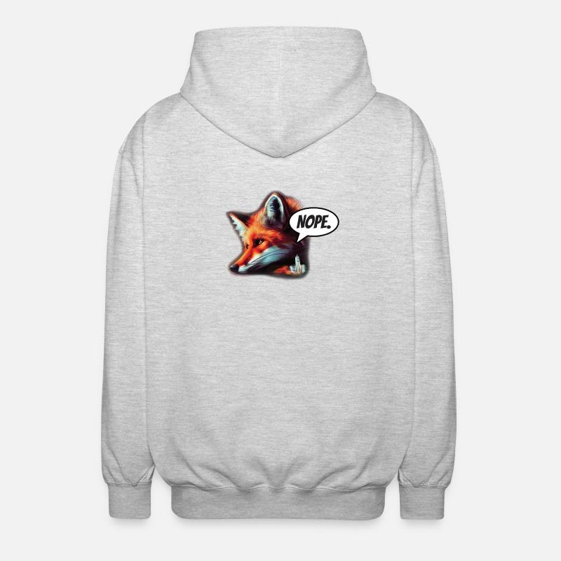 Fuchs Nope - Unisex Kapuzenjacke - Hellgrau meliert