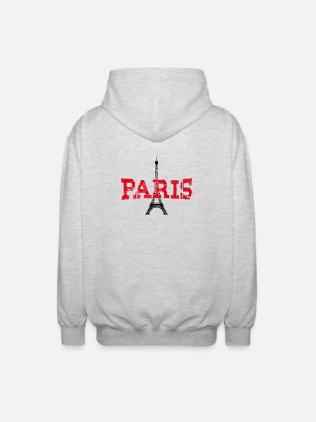 Paris, the city of love - Unisex Hooded Jacket - light heather grey