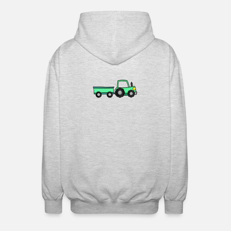 Tractor with trailer - Unisex Hooded Jacket - light heather grey