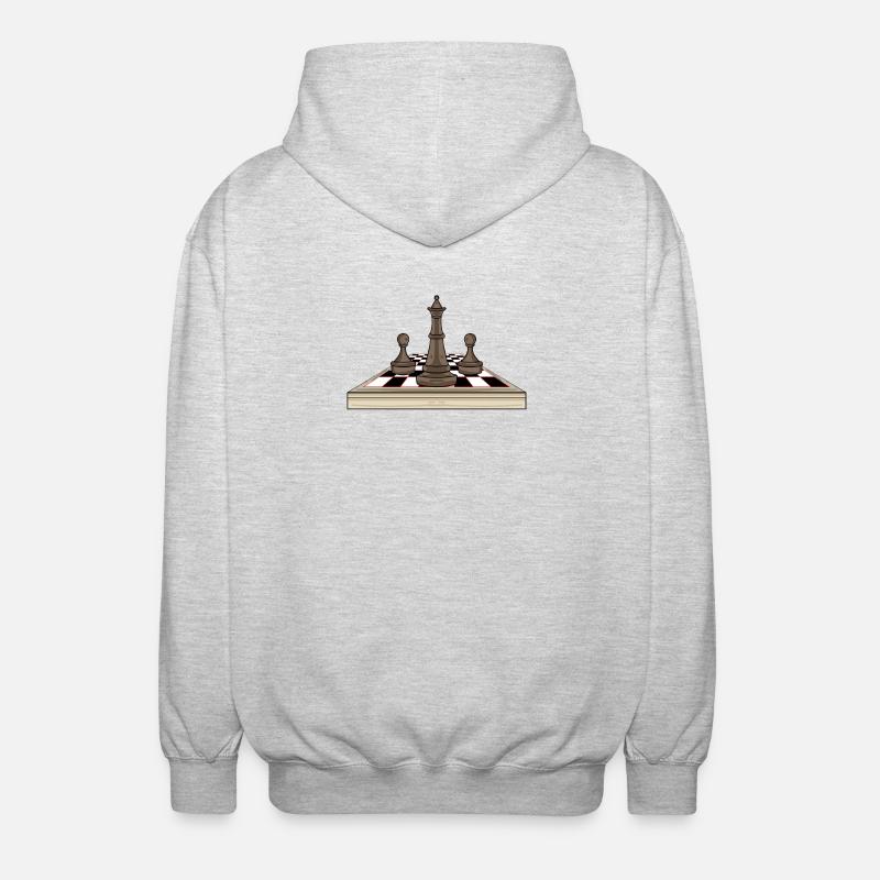 Chess chessboard - Unisex Hooded Jacket - light heather grey