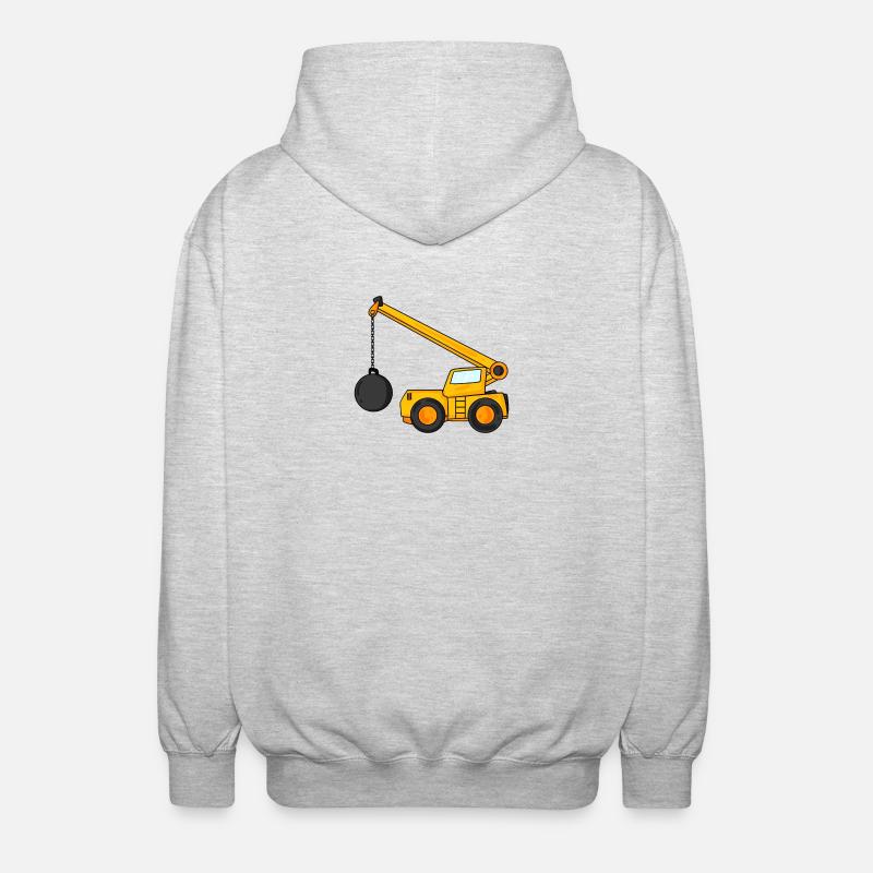 Demolition crane - Unisex Hooded Jacket - light heather grey