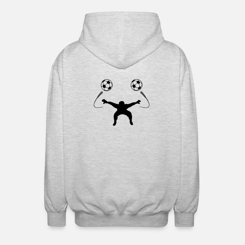 Torwart oder Torwartschattenfigur - Unisex Kapuzenjacke - Hellgrau meliert