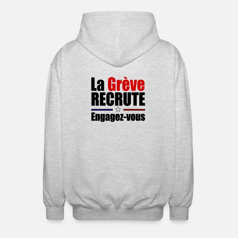 La grève recrute mobilisation - Veste à capuche unisexe - gris clair chiné
