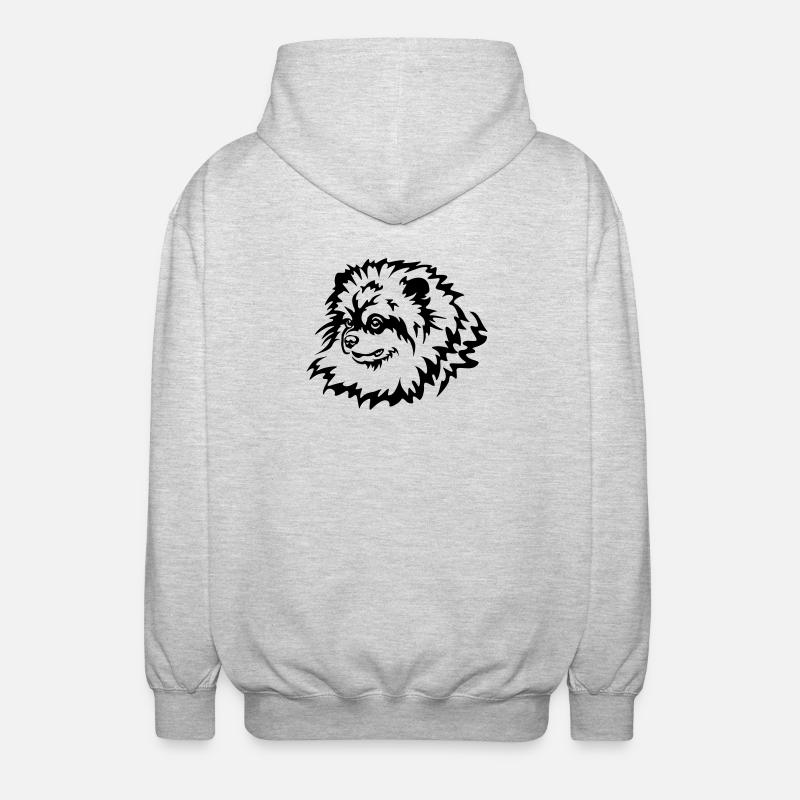 Tête de Spitz miniature - Veste à capuche unisexe - gris clair chiné