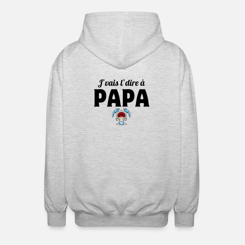 j'vais le dire, papa, super papa - Veste à capuche unisexe - gris clair chiné