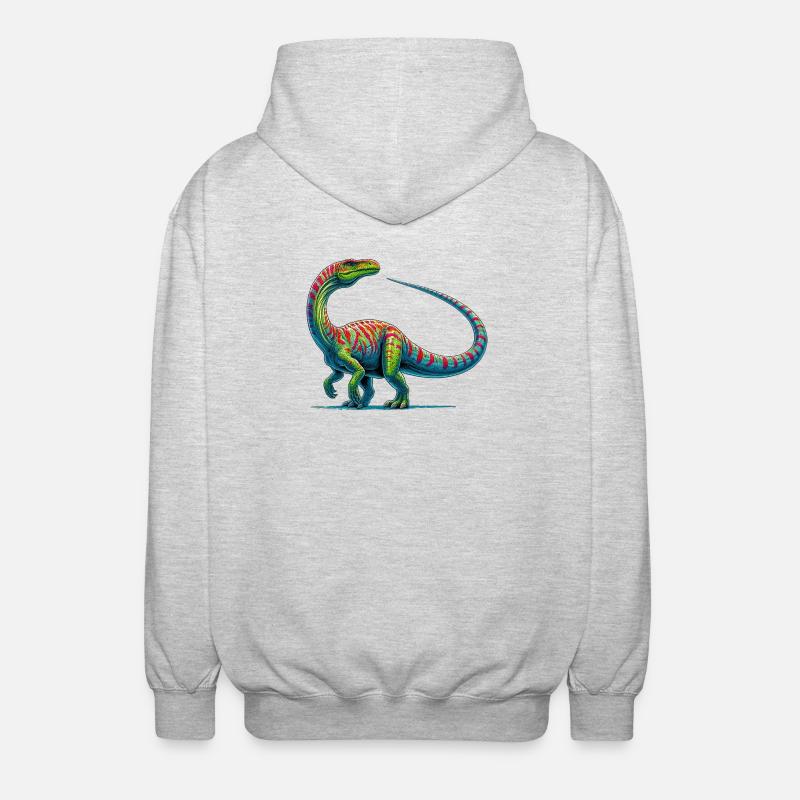 Dinosaur - Unisex Hooded Jacket - light heather grey