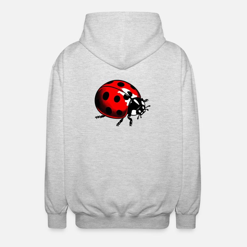 Marienkäfer - Unisex Kapuzenjacke - Hellgrau meliert