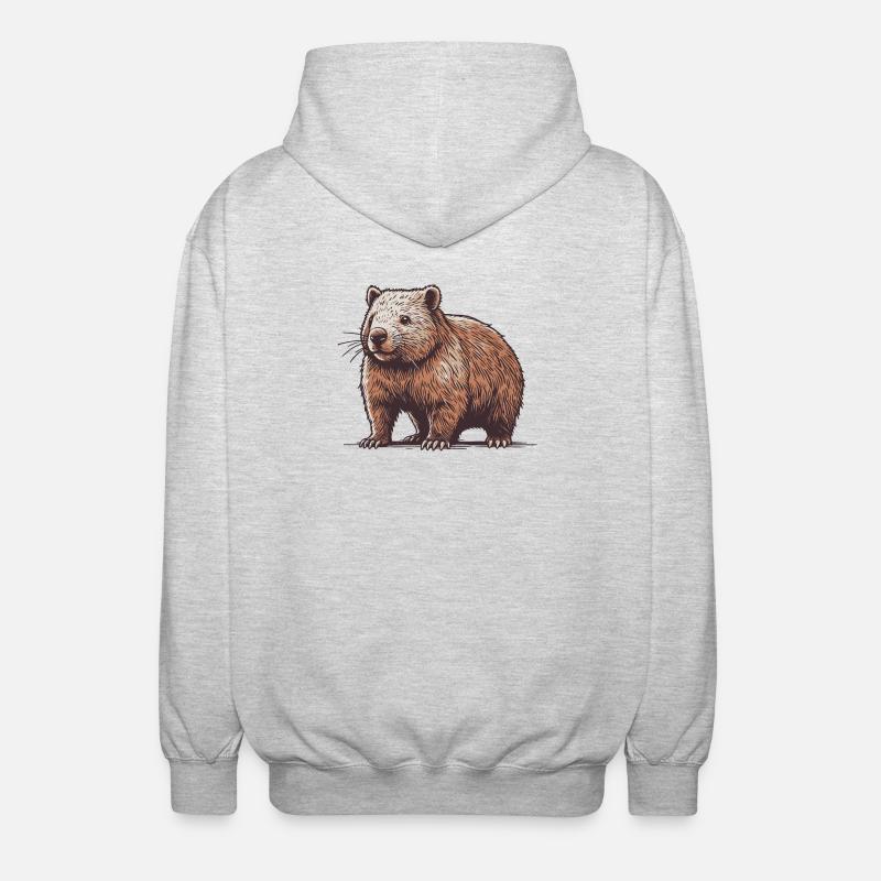 Wombat - Unisex Kapuzenjacke - Hellgrau meliert