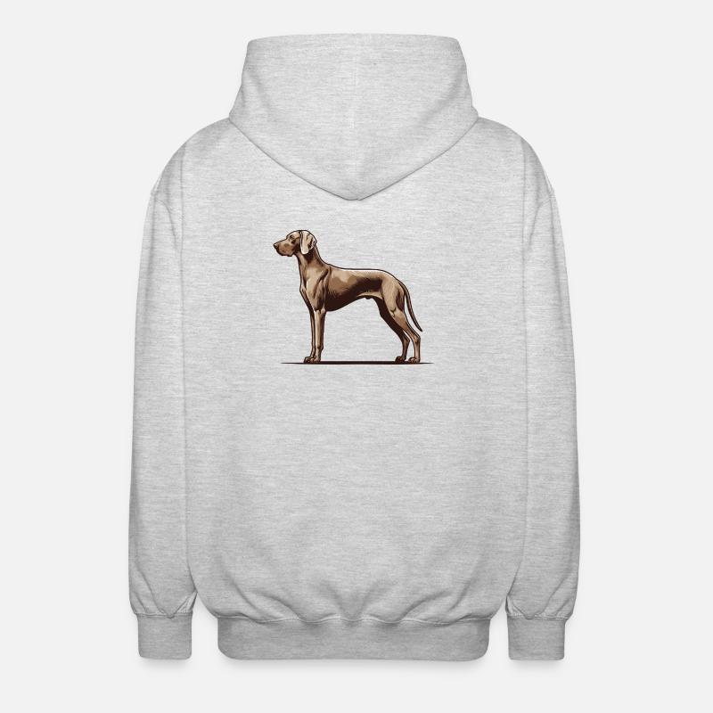 Weimaraner - Unisex Kapuzenjacke - Hellgrau meliert