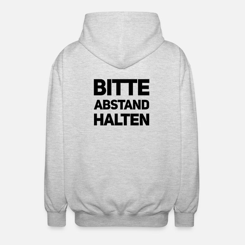 Bitte Abstand halten Morgenmuffel Langschläfer - Unisex Kapuzenjacke - Hellgrau meliert