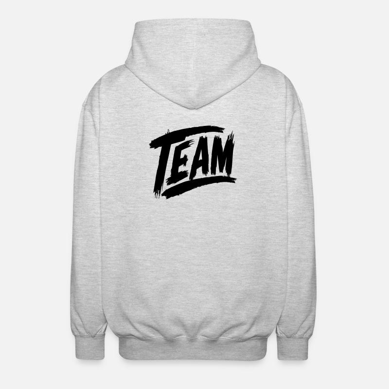 Lettrage d’équipe - Veste à capuche unisexe - gris clair chiné