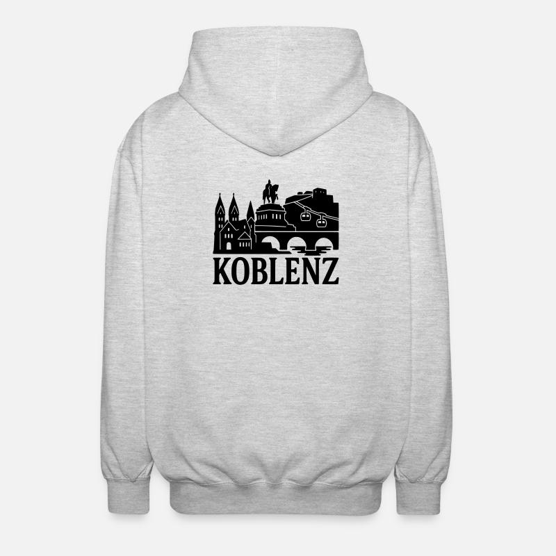 koblenz silhouette - Unisex Kapuzenjacke - Hellgrau meliert